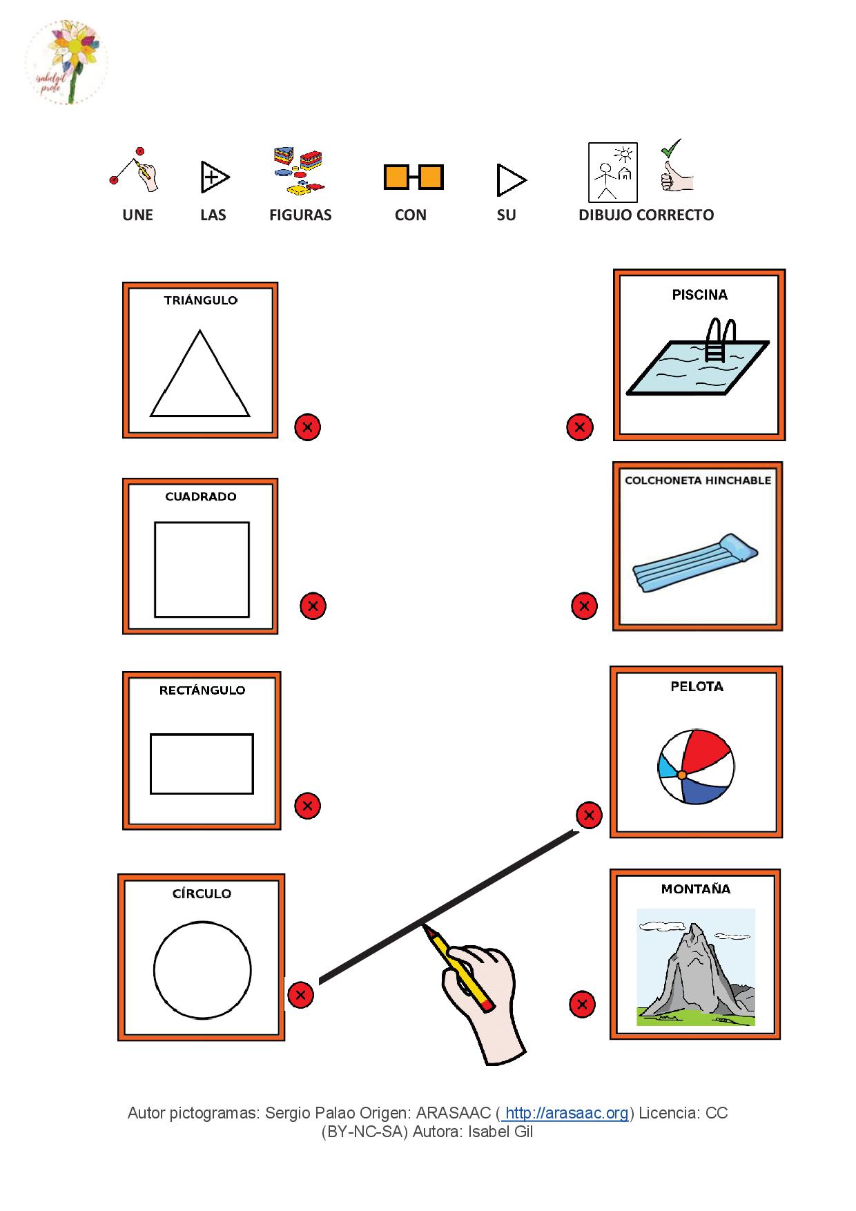 Asociar la figura geométrica a su dibujo correspondiente. 